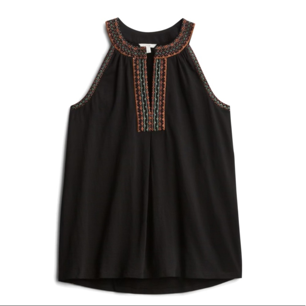 Black embroidered top